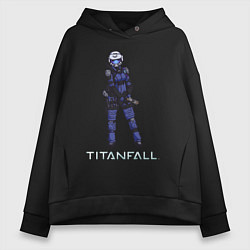 Женское худи оверсайз TITANFALL BLUE ART титанфолл