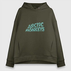 Толстовка оверсайз женская Надпись Arctic Monkeys, цвет: хаки