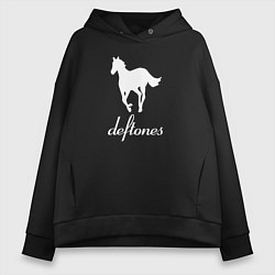 Женское худи оверсайз Deftones лошадь