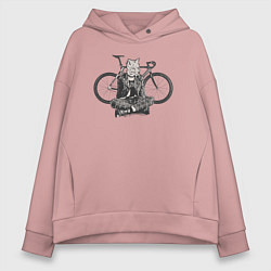 Толстовка оверсайз женская Fox Bike Punks, цвет: пыльно-розовый