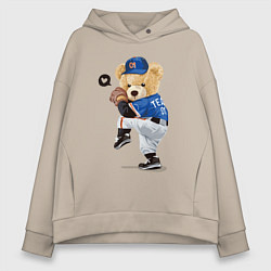 Женское худи оверсайз МИШКА БЕЙСБОЛИСТ