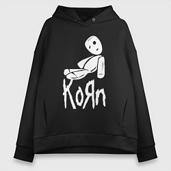 Толстовка оверсайз женская Korn КоРн, цвет: черный