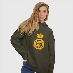Толстовка оверсайз женская Football - Real Madrid, цвет: хаки — фото 2