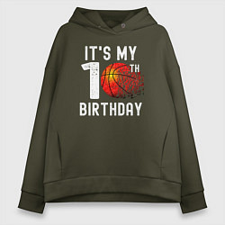 Женское худи оверсайз Это мой 10 день рождения баскетбол