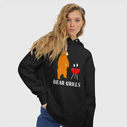 Толстовка оверсайз женская Bear Grills Беар Гриллс, цвет: черный — фото 2