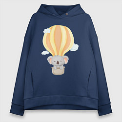 Женское худи оверсайз Милая Коала На Воздушном Шаре