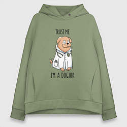 Женское худи оверсайз Trust me im a dogtor Верь мне я догтор