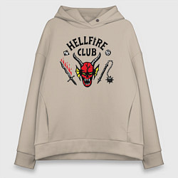 Толстовка оверсайз женская Hellfire Club Stranger Things 4, цвет: миндальный