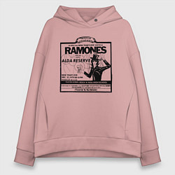 Толстовка оверсайз женская Live at the Palladium, NY - Ramones, цвет: пыльно-розовый