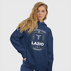 Толстовка оверсайз женская Lazio: Football Club Number 1, цвет: тёмно-синий — фото 2