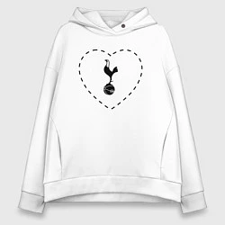Женское худи оверсайз Лого Tottenham в сердечке