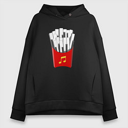 Женское худи оверсайз Картошка Фри Клавиши Фортепиано