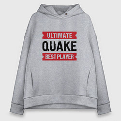 Женское худи оверсайз Quake: таблички Ultimate и Best Player