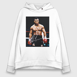 Женское худи оверсайз Майк Тайсон Фото с авторгафом Mike Tyson