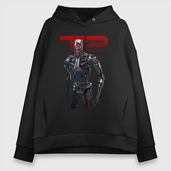 Толстовка оверсайз женская Terminator 2 - T800, цвет: черный