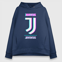 Женское худи оверсайз Juventus FC в стиле Glitch