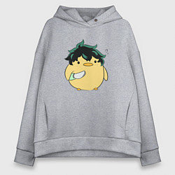 Толстовка оверсайз женская Опасный Мидория My Hero Academia, цвет: меланж