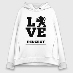 Толстовка оверсайз женская Peugeot Love Classic, цвет: белый