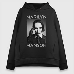 Толстовка оверсайз женская Marilyn Manson фото, цвет: черный