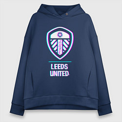 Женское худи оверсайз Leeds United FC в стиле Glitch