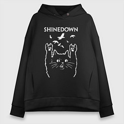 Женское худи оверсайз Shinedown Рок кот