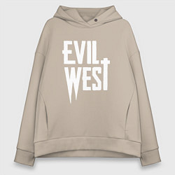 Женское худи оверсайз Evil west logo