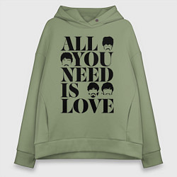 Женское худи оверсайз ALL YOU NEED IS LOVE THE BEATLES