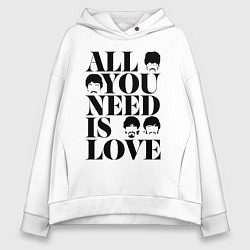 Женское худи оверсайз ALL YOU NEED IS LOVE THE BEATLES