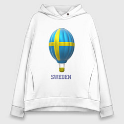 Женское худи оверсайз 3d aerostat Sweden flag