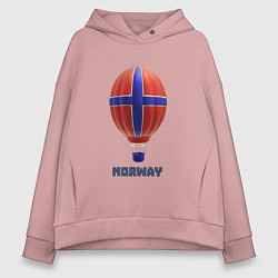 Женское худи оверсайз 3d aerostat Norway flag