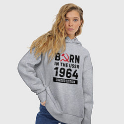 Толстовка оверсайз женская Born In The USSR 1964 Limited Edition, цвет: меланж — фото 2