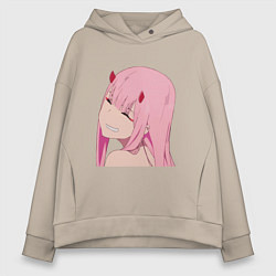 Женское худи оверсайз Zero Two крупный план