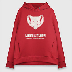 Толстовка оверсайз женская Лунные волки лого винтаж, цвет: красный