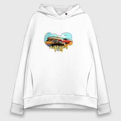 Женское худи оверсайз Adventure time ретро авто