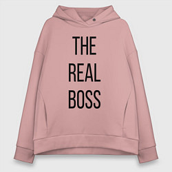 Толстовка оверсайз женская The real boss!, цвет: пыльно-розовый