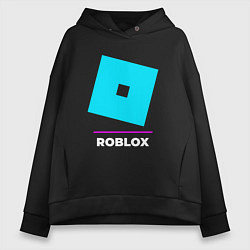 Женское худи оверсайз Символ Roblox в неоновых цветах