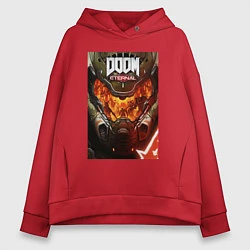 Толстовка оверсайз женская Doom eternal - poster, цвет: красный
