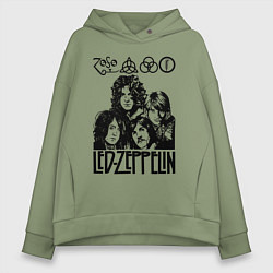 Женское худи оверсайз Led Zeppelin Black