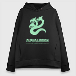 Толстовка оверсайз женская Альфа легион винтаж лого гидра, цвет: черный