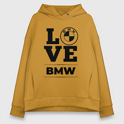 Толстовка оверсайз женская BMW love classic, цвет: горчичный