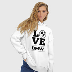 Толстовка оверсайз женская BMW love classic, цвет: белый — фото 2
