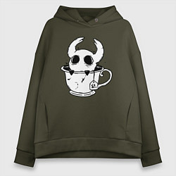 Женское худи оверсайз Hollow Knight рыцарь в чашке