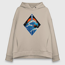 Женское худи оверсайз Шторм на закате