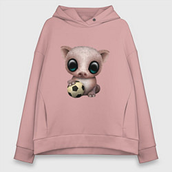 Женское худи оверсайз Футбол - Свинка