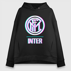 Женское худи оверсайз Inter FC в стиле glitch