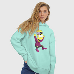 Толстовка оверсайз женская Барт Симпсон в прыжке, цвет: мятный — фото 2