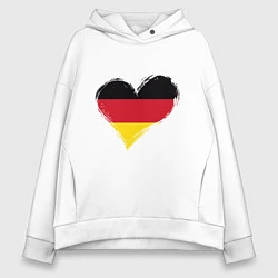 Толстовка оверсайз женская Сердце - Германия, цвет: белый
