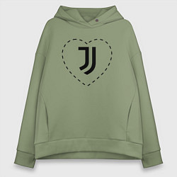 Женское худи оверсайз Лого Juventus в сердечке