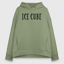 Толстовка оверсайз женская Ice Cube - logo, цвет: авокадо