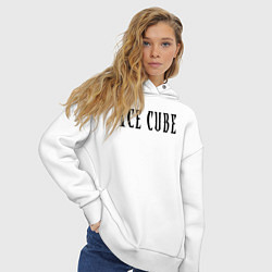 Толстовка оверсайз женская Ice Cube - logo, цвет: белый — фото 2